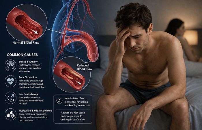 fade mid-sex is usually about blood flow